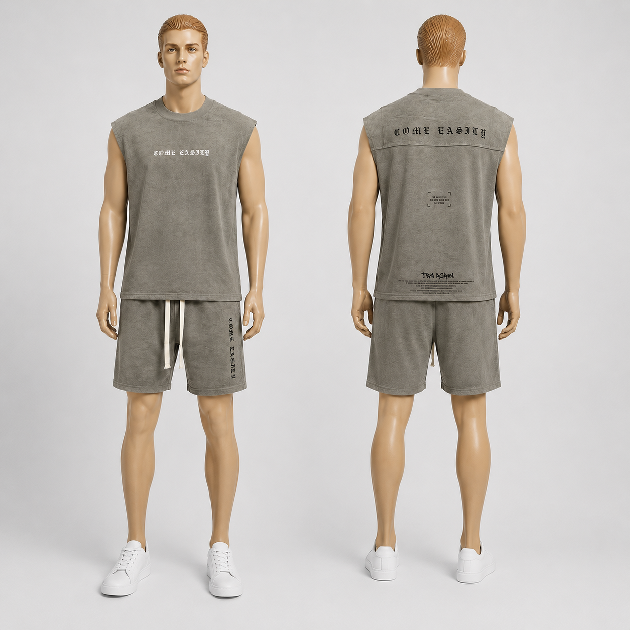 Комплект с потник и къси панталони в два цвята Yes Design