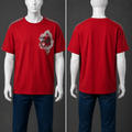 Red cotton t-shirt with print