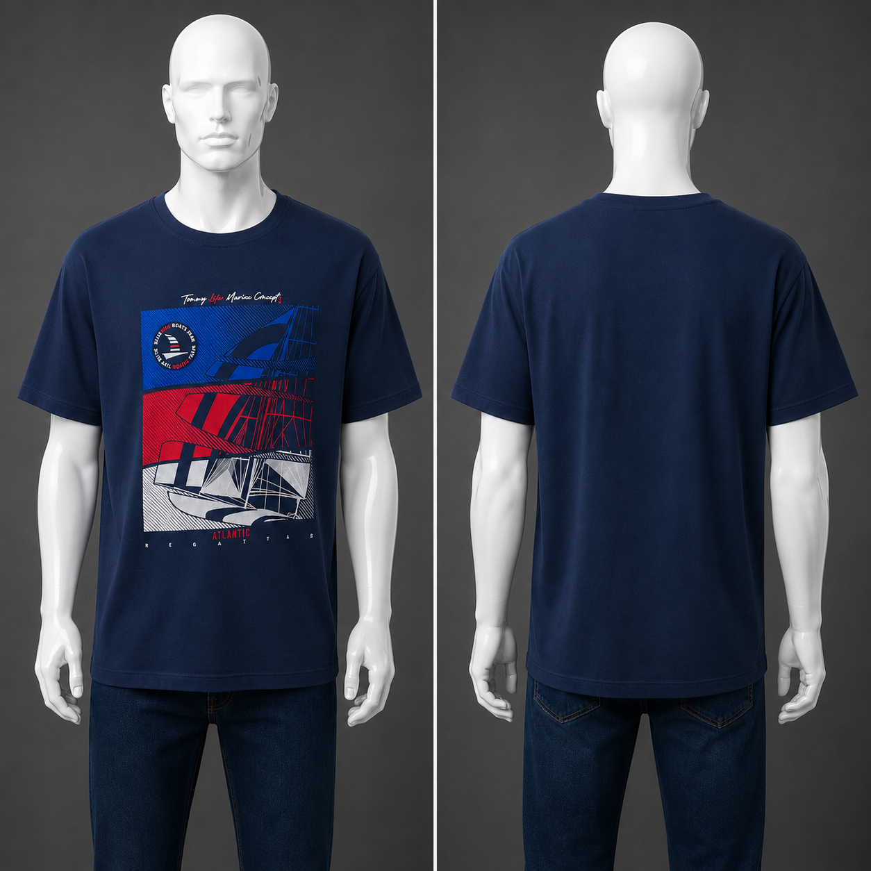 Dark blue t-shirt with print