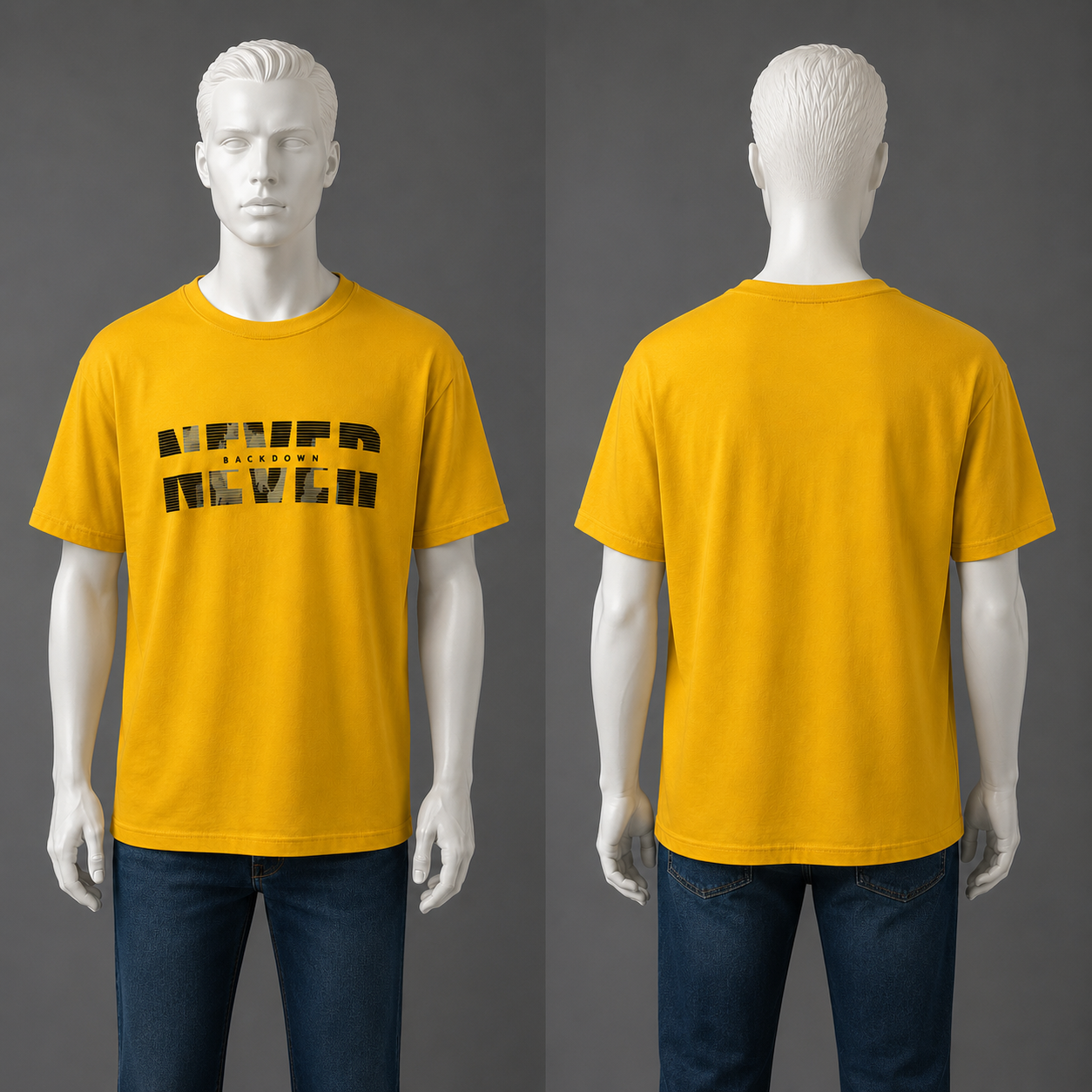 Mustard Plus Size Slogan T-Shirt