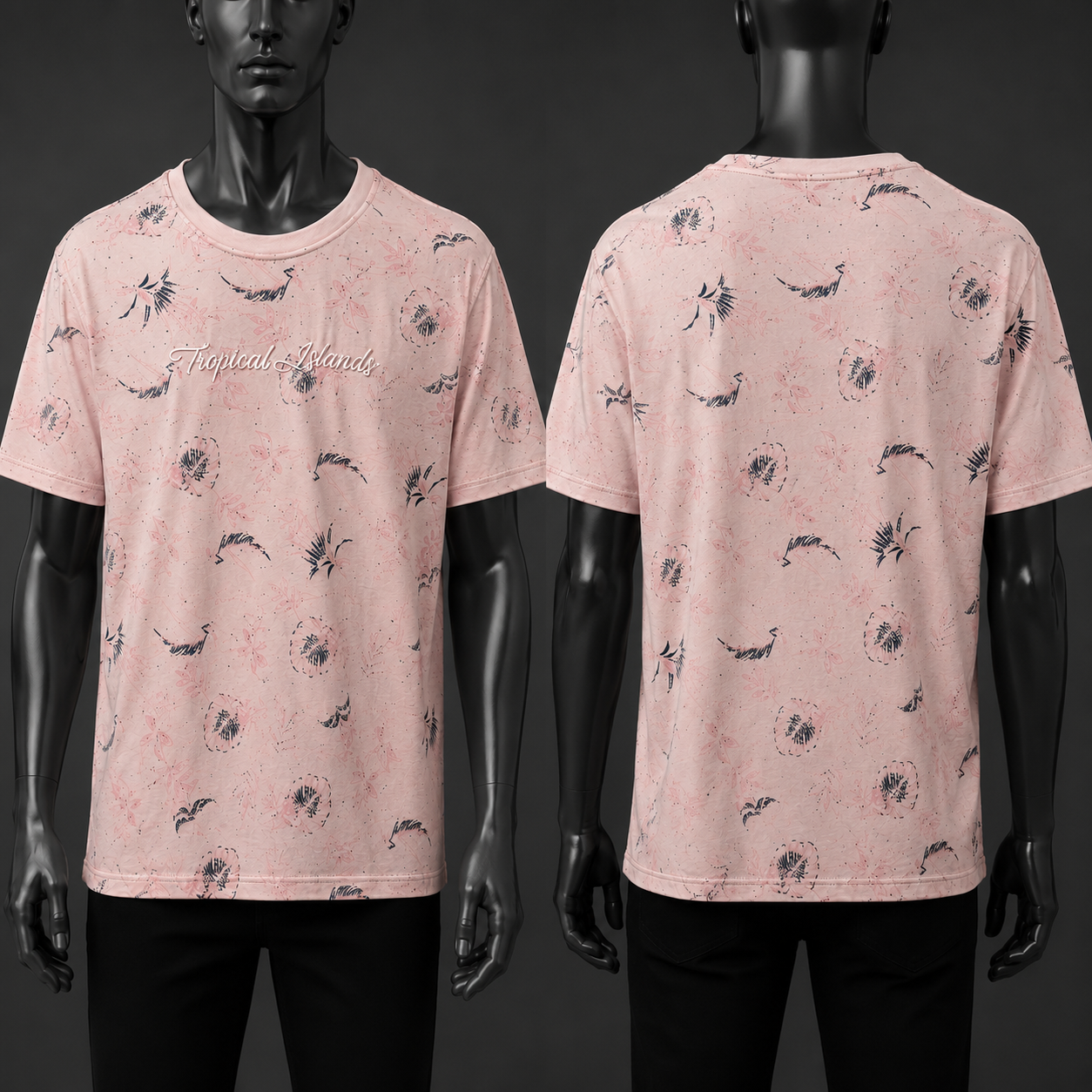 Tropical Islands T-shirt, large sizes in two colors