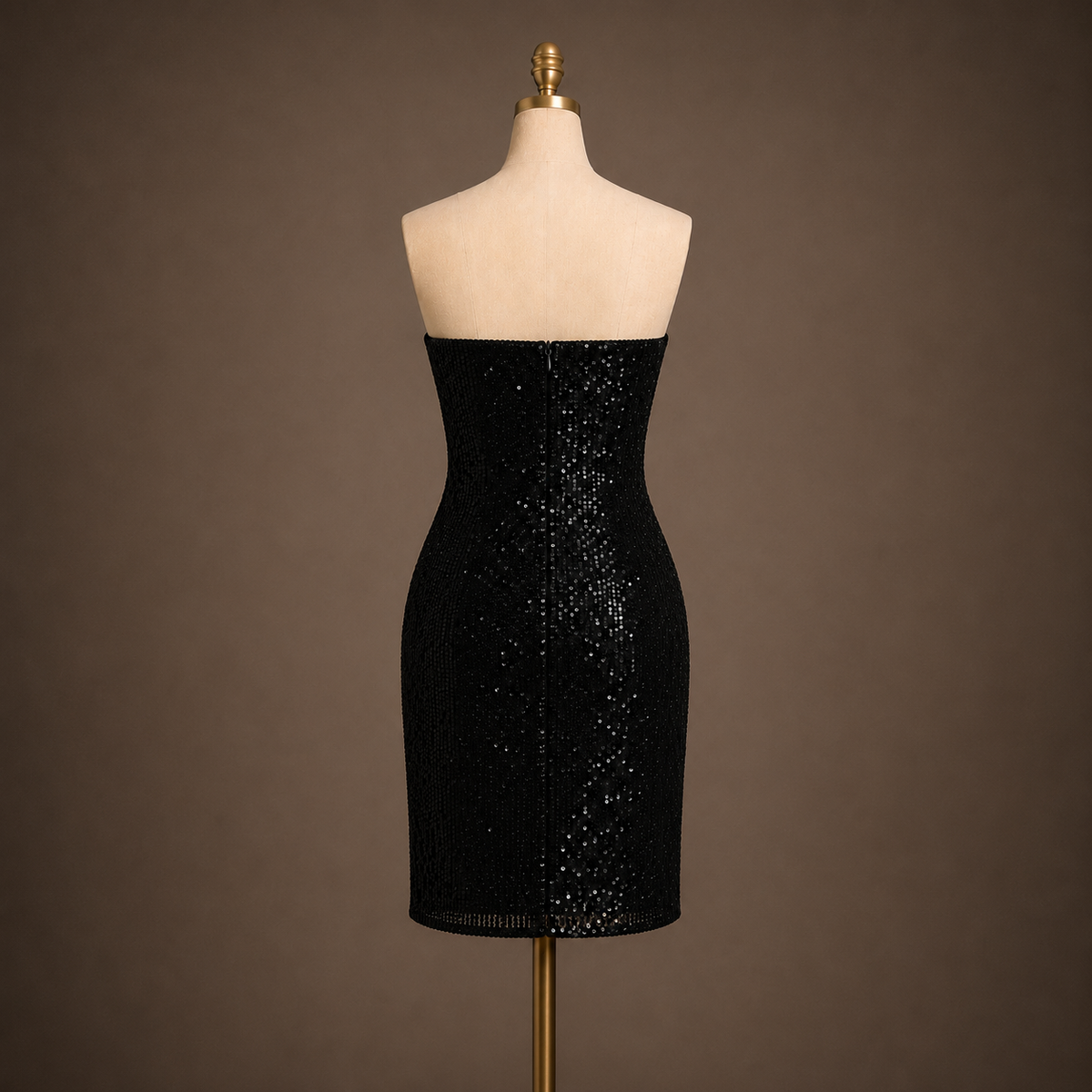 Short black sequin dress